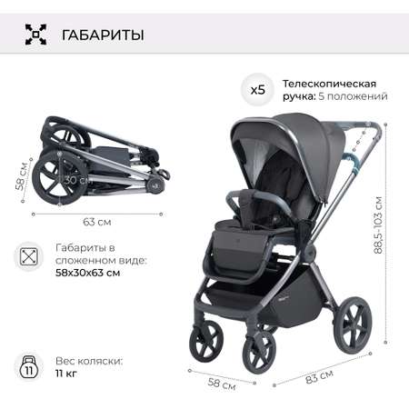 Коляска прогулочная Sweet Baby Elegante Grey