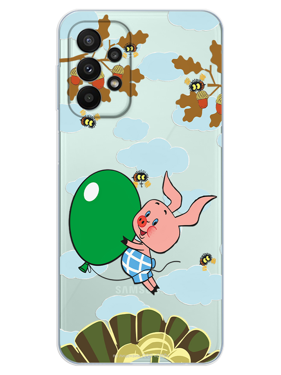 Силиконовый чехол Mcover для смартфона Samsung A73 Союзмультфильм Пятачок с шариком - фото 1