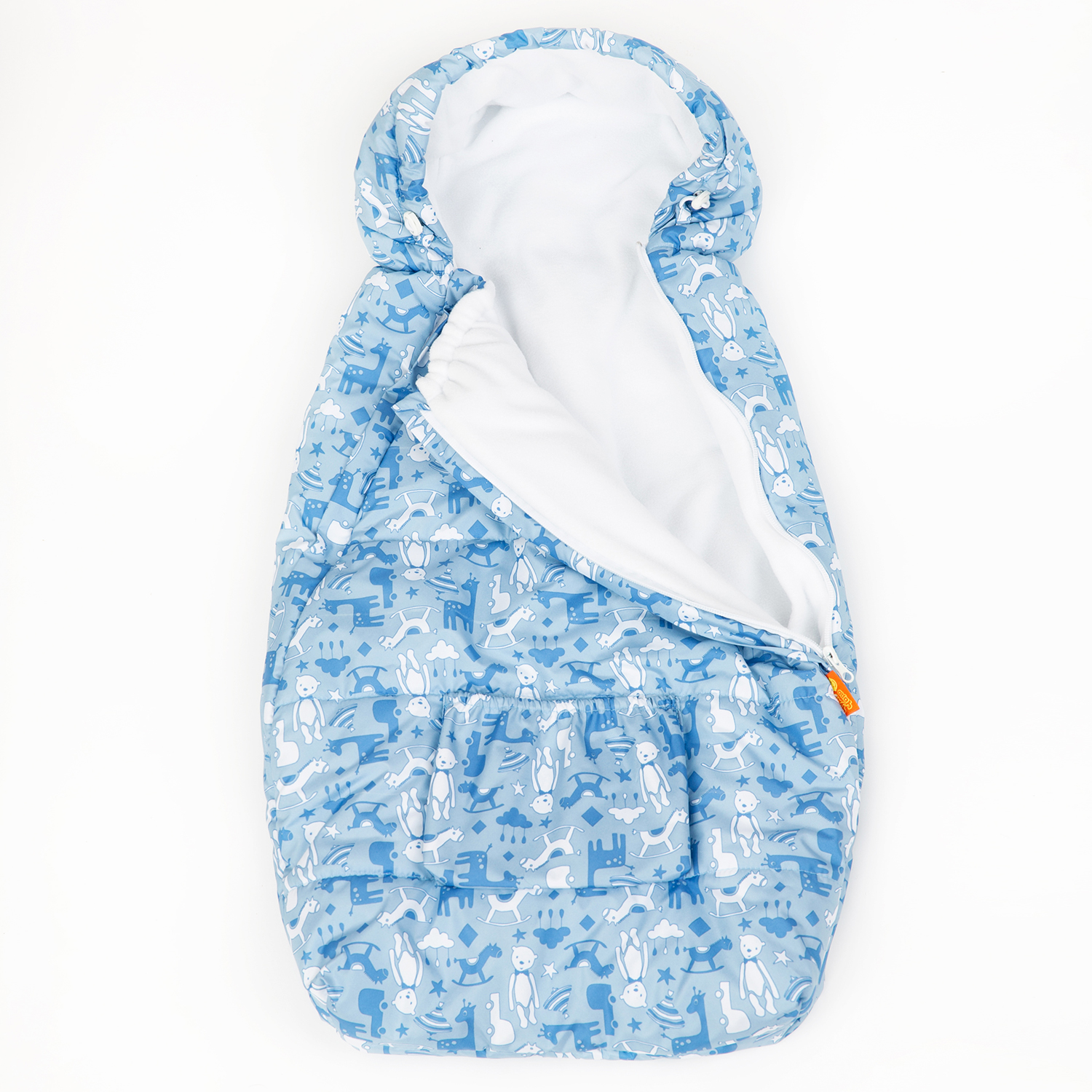 Конверт на выписку Чудо-чадо для новорожденного теплый флисовый «Chicky» голубой/игрушки - фото 2