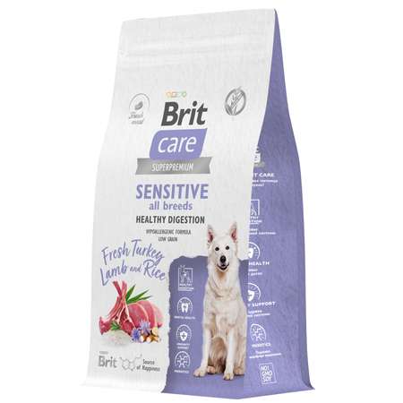 Корм для собак Brit Care 1.5кг взрослых всех пород с индейкой и ягненком