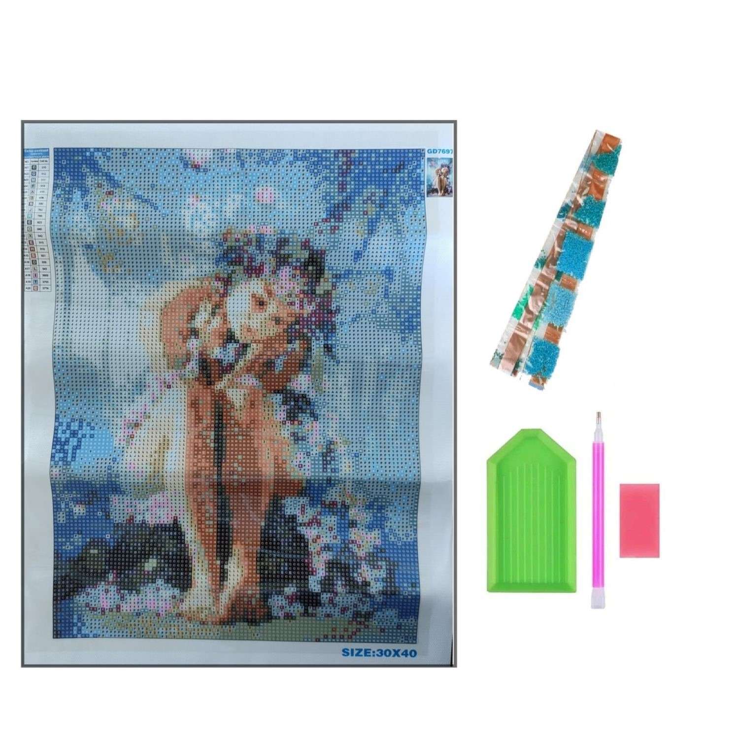 Алмазная мозаика Seichi Цветочная фея 30х40 см - фото 4