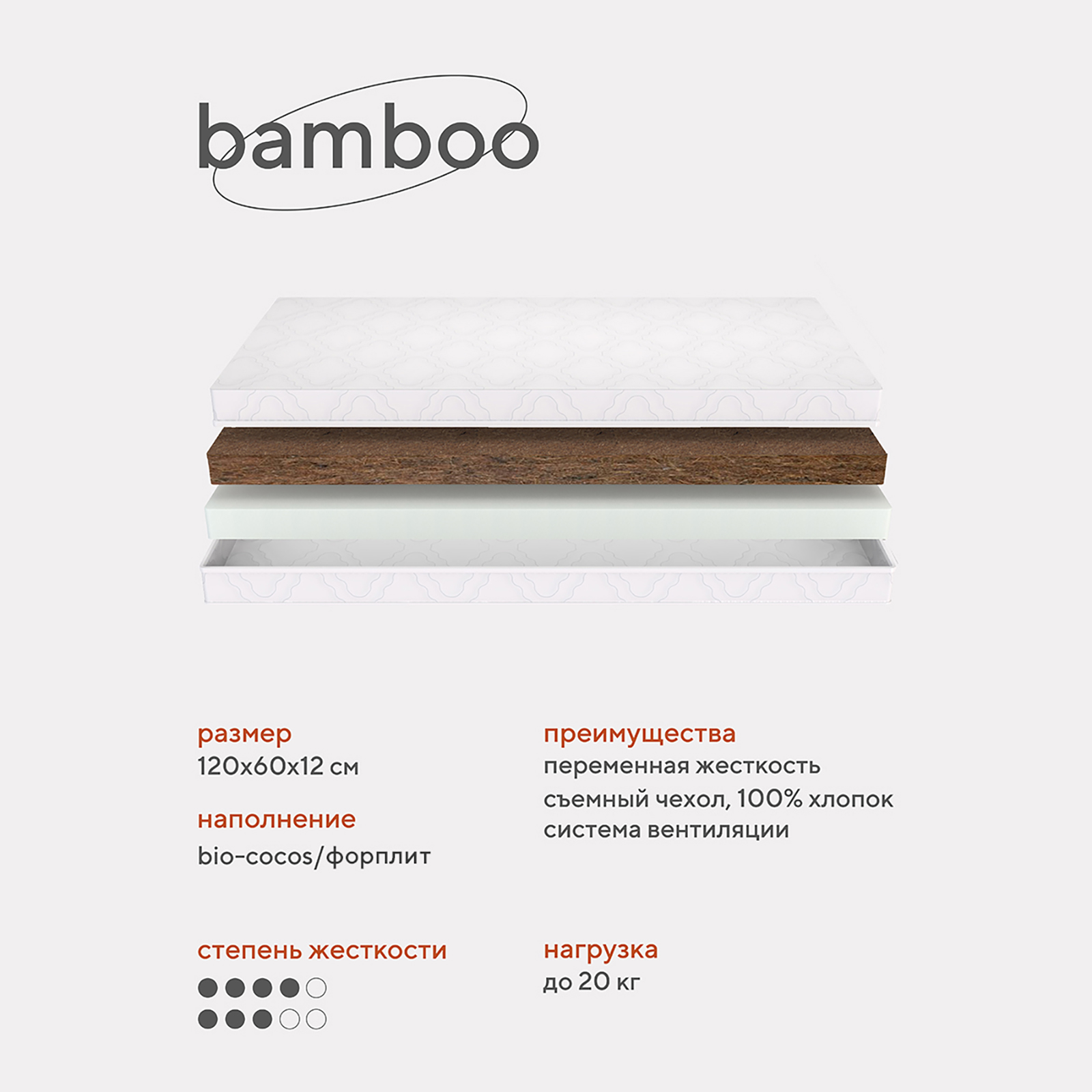 Матраc Rant Bamboo eco 120х60х12 - фото 1