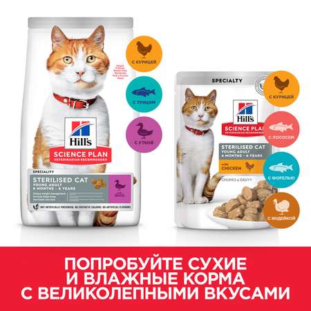 Корм HILLS 300г с уткой для стерилизованных кошек