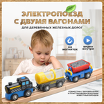 Паровоз А.Паровозиков с двумя вагонами совместим с железными дорогами