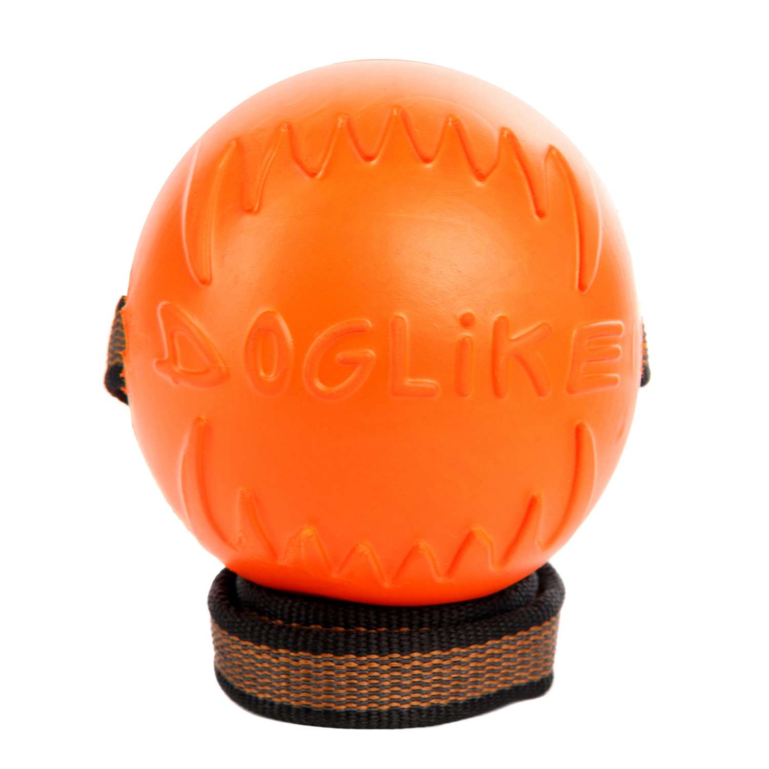 Игрушка для собак Doglike Мяч с лентой средний Оранжевый - фото 4