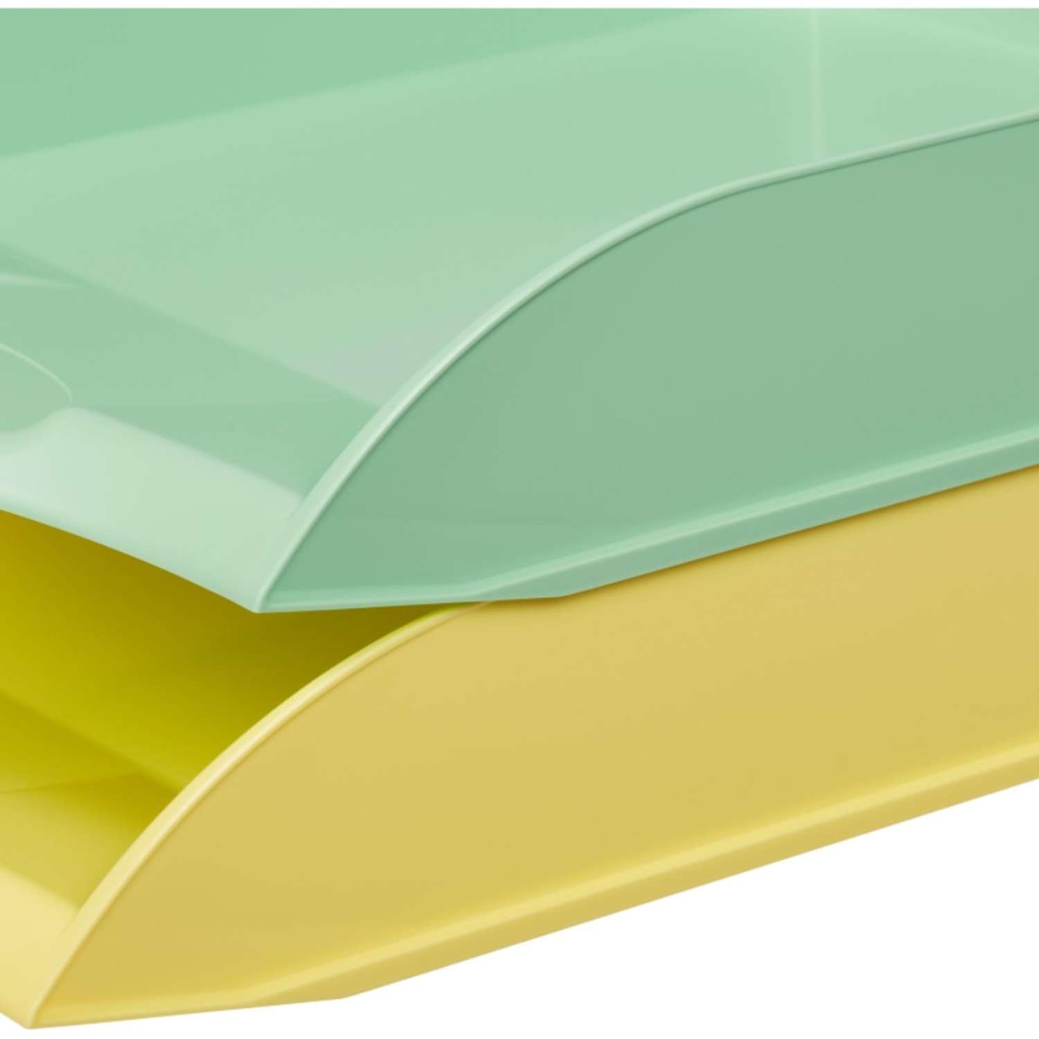 Лоток Attache горизонтальный Selection 2 шт в упаковке зеленый и желтый - фото 3