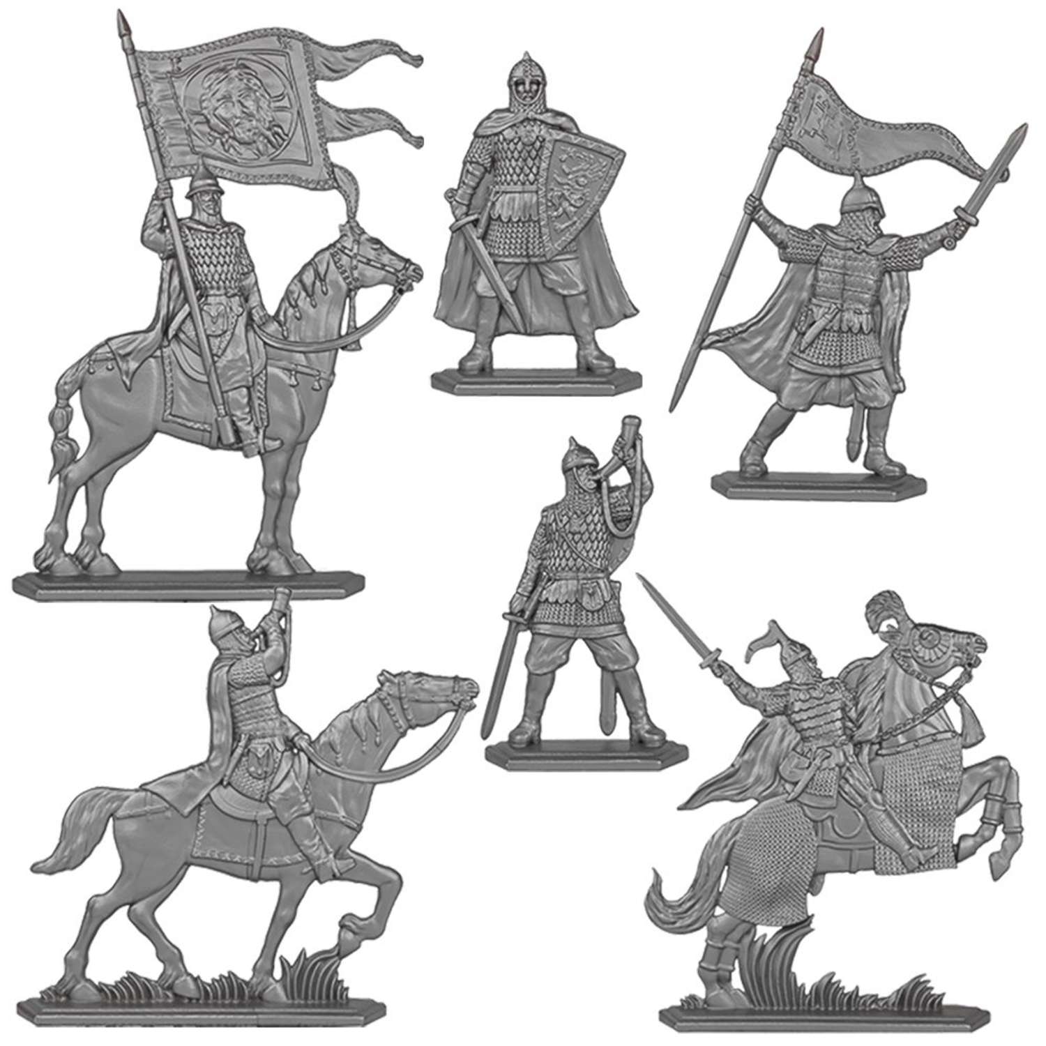 Набор солдатиков Воины и Битвы Ставка Князя цвет серый металлик - фото 1