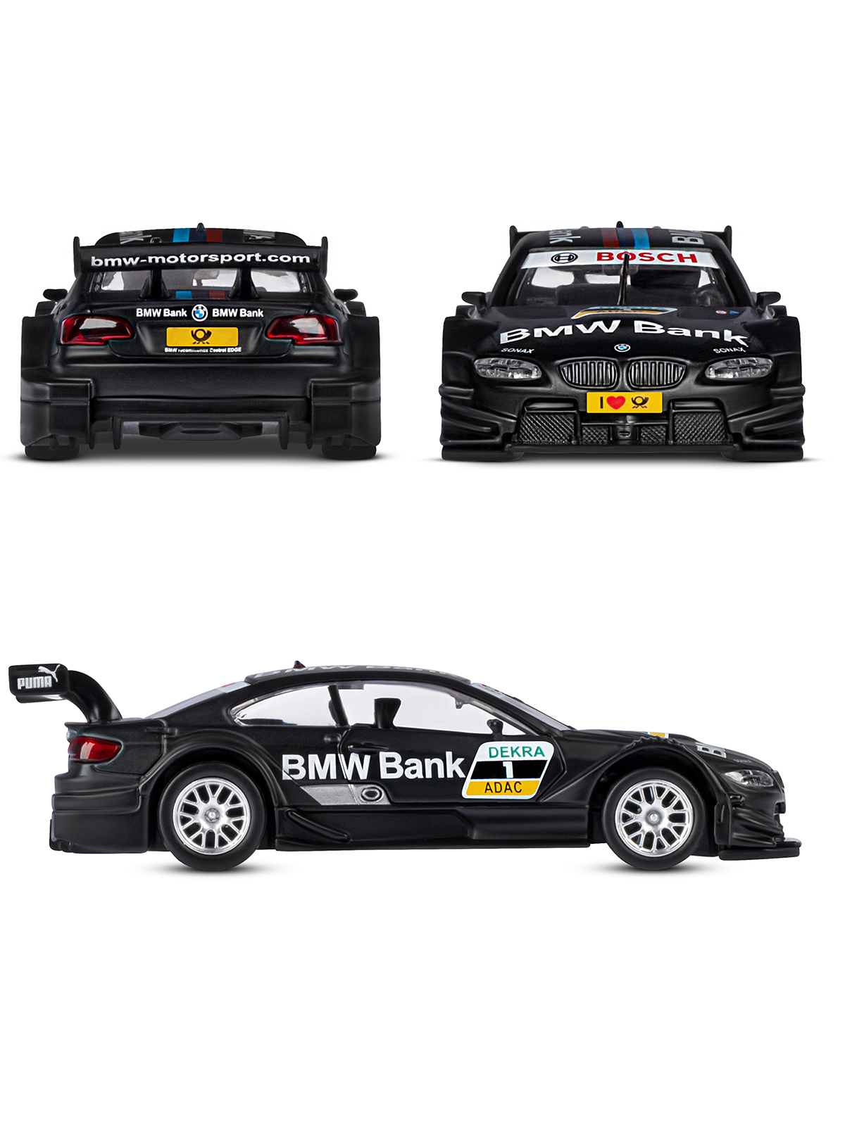 Машинка металлическая АВТОпанорама BMW M3 DTM черный инерция 1:42 JB1251209 - фото 4