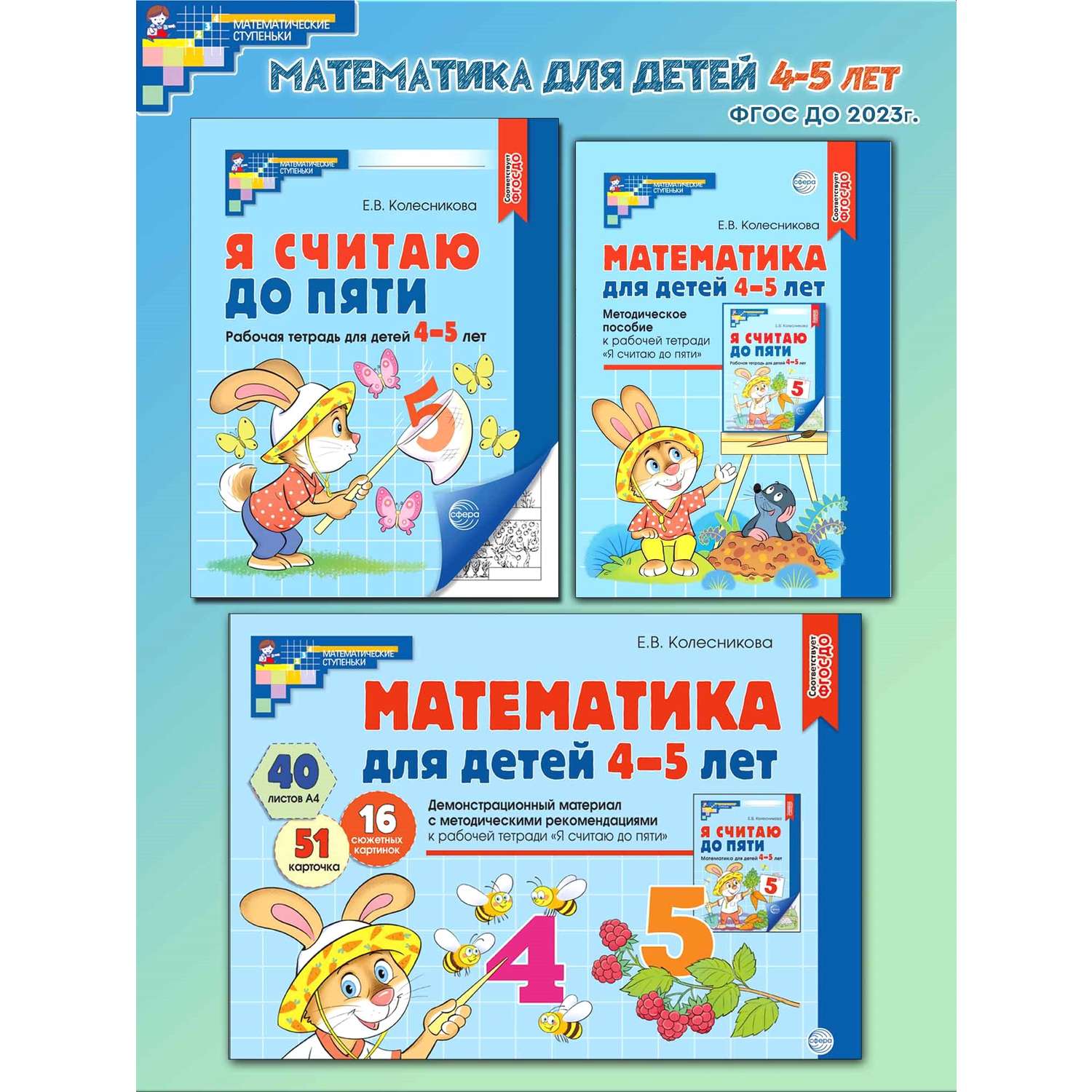 Книги ТЦ Сфера Математические ступеньки 4-5 лет №2 - фото 1