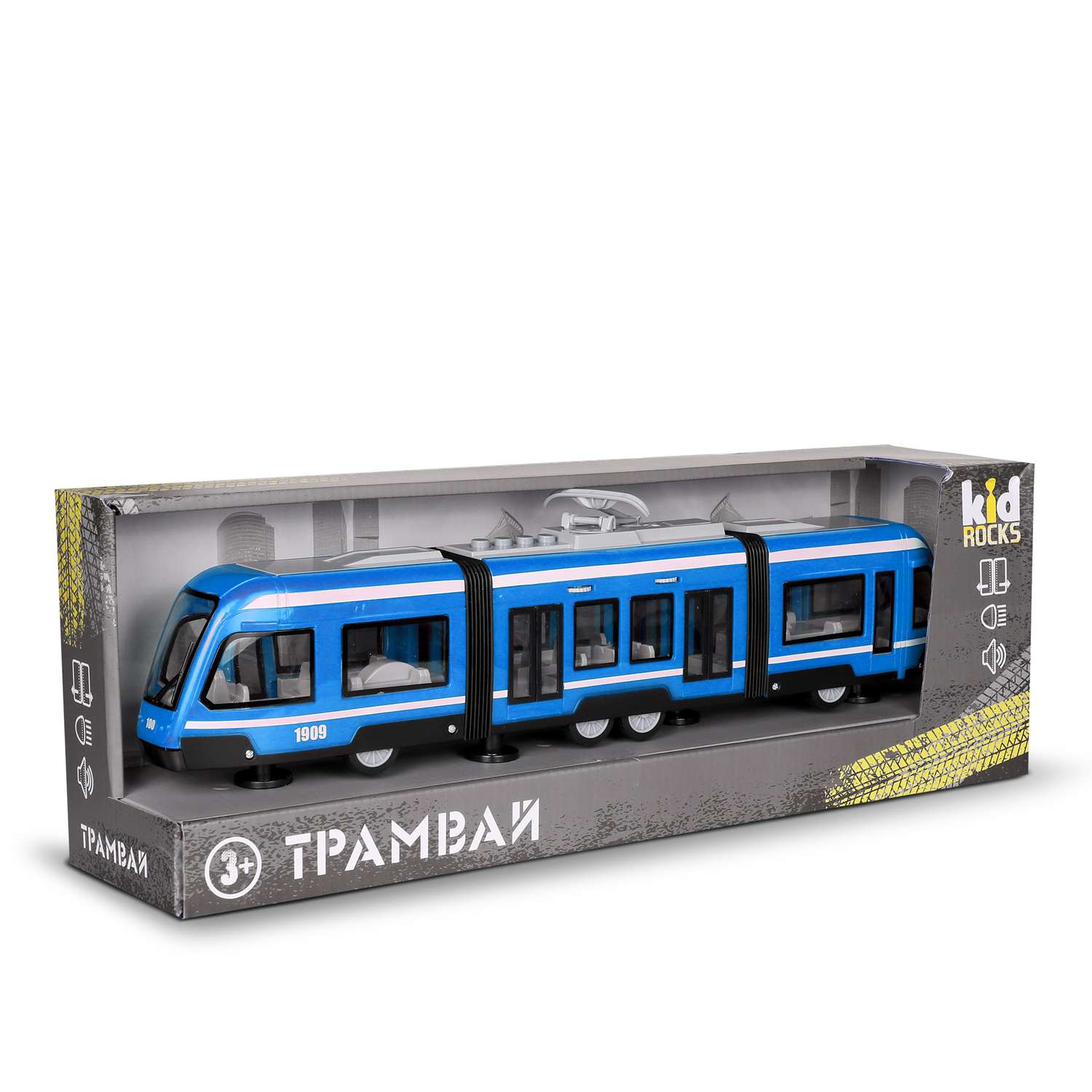 Модель Kid Rocks Трамвай масштаб 1:16 со звуком и светом YK-2106 - фото 1