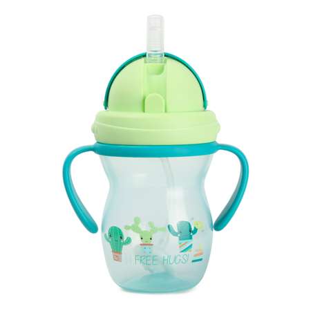 Поильник BabyGo Fisher Price с трубочкой съемные ручки 270мл Green