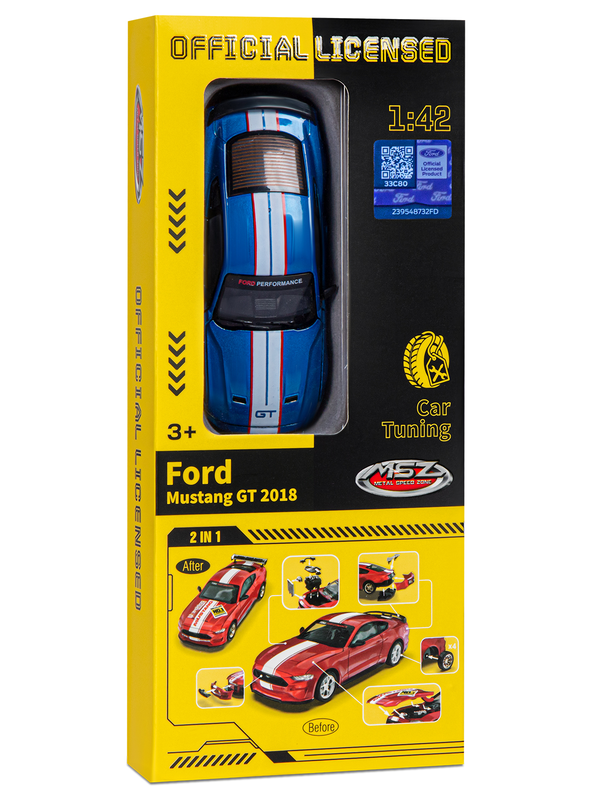 Автомобиль AUTODRIVE Ford Mustang Сборная модель 1:42 синий JB1251640 - фото 19