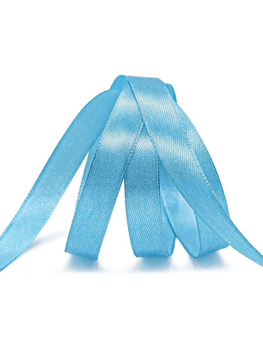 Лента Айрис атласная упаковочная флористическая 1.2 см 22.86 м 136 ярко - голубой - фото 3