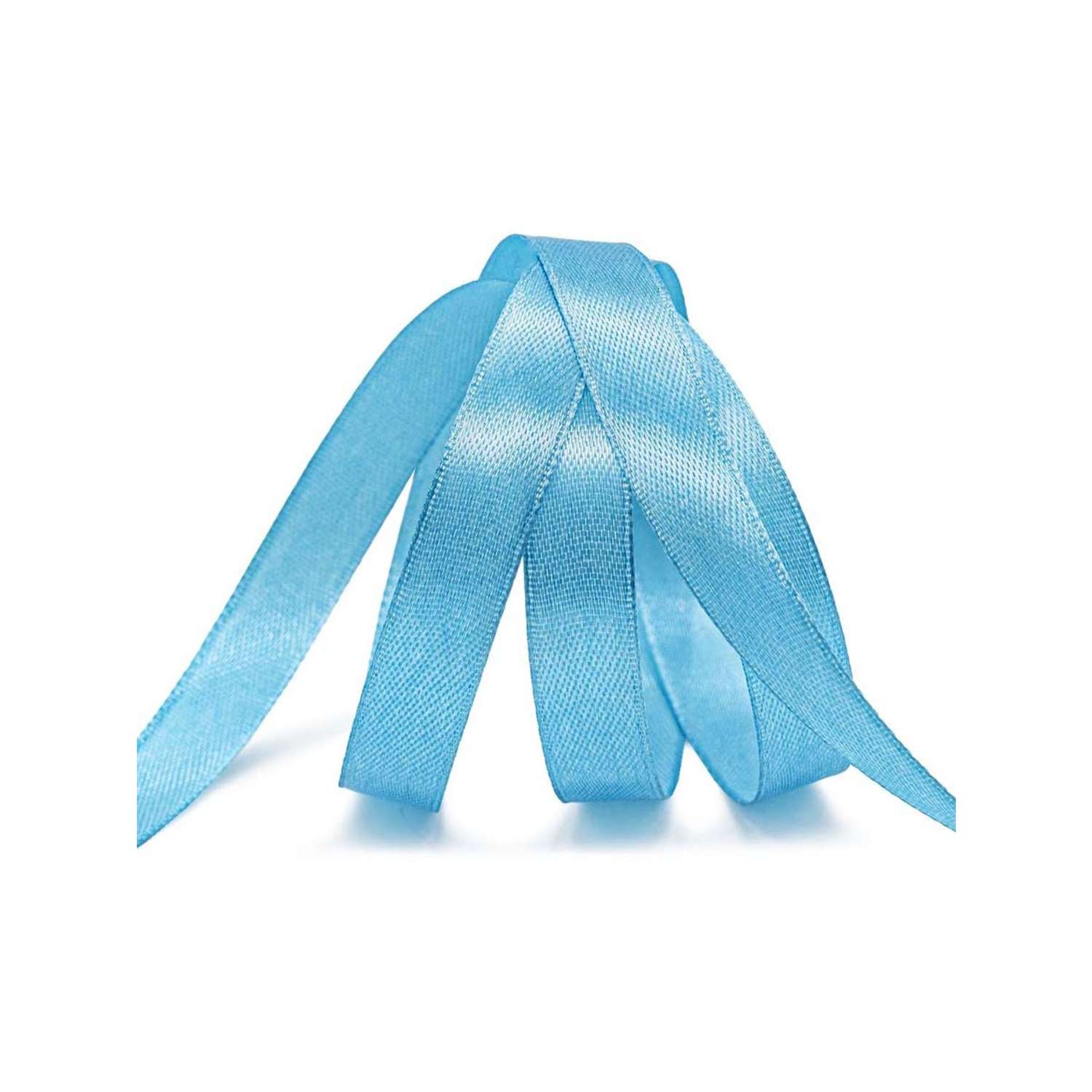 Лента Айрис атласная упаковочная флористическая 1.2 см 22.86 м 136 ярко - голубой - фото 3
