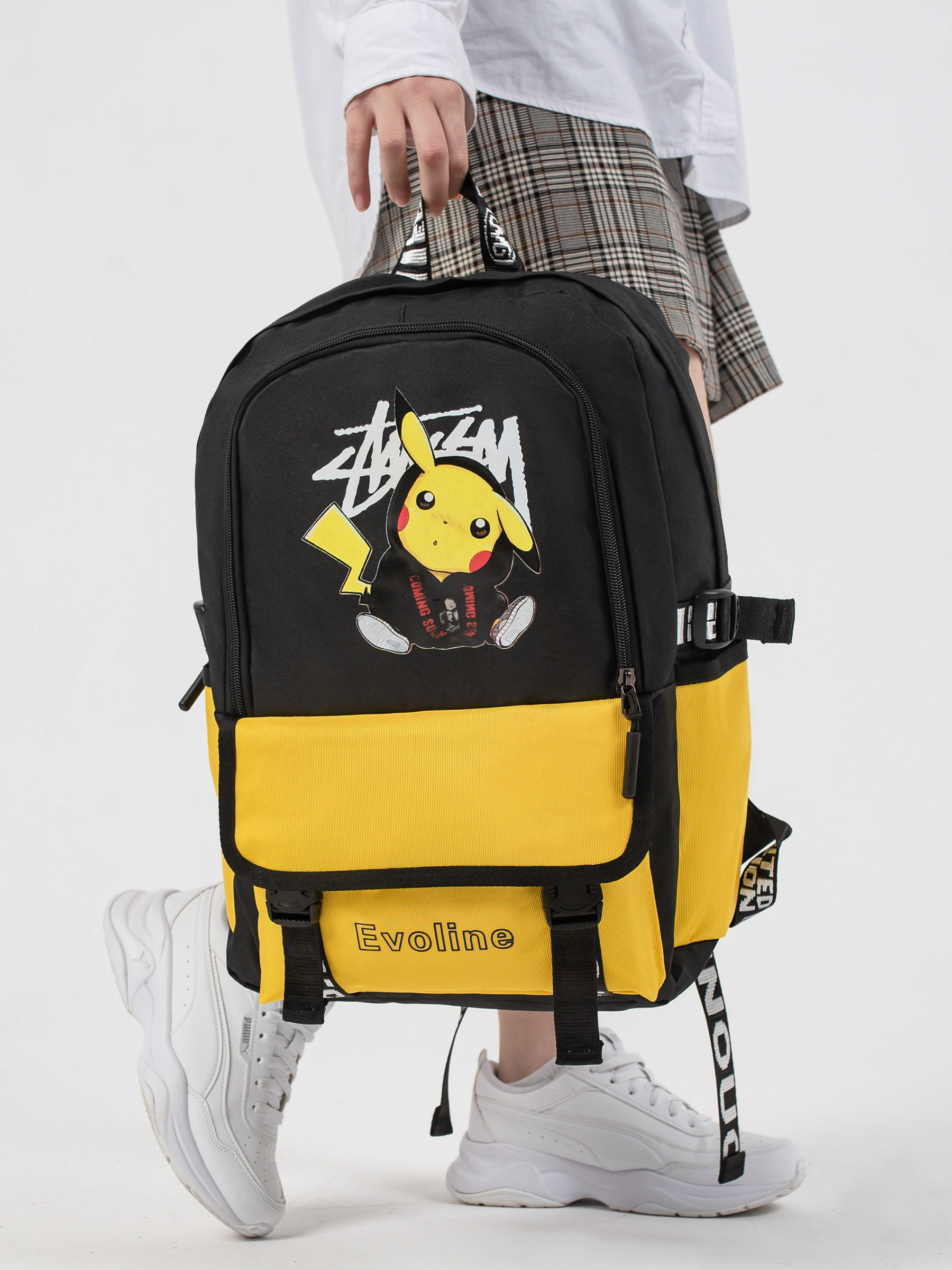 Рюкзак школьный Evoline Черный желтый с Пикачу PIKO-100 - фото 6