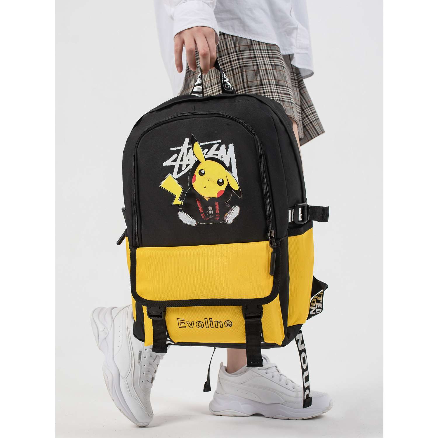 Рюкзак школьный Evoline Черный желтый с Пикачу PIKO-100 - фото 6