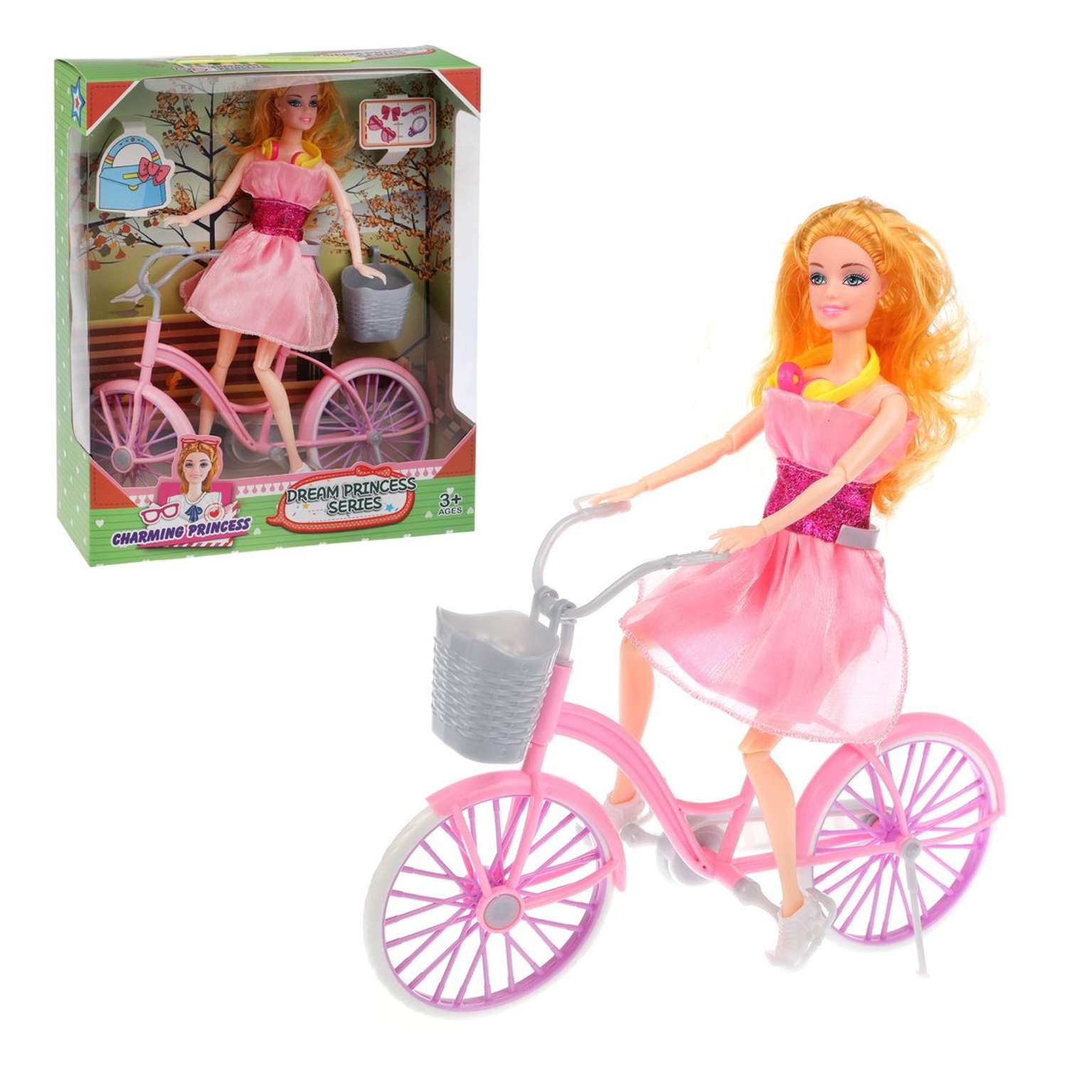 Кукла на прогулке Наша Игрушка Кукла на велосипеде игрушка для девочки 800400 - фото 2