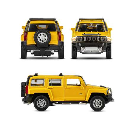 Машинка металлическая АВТОпанорама 1:32 Hummer H3 желтый инерционная