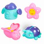 Набор игрушек для купания BONDIBON 4 предмета с брызгалкой серия Baby You