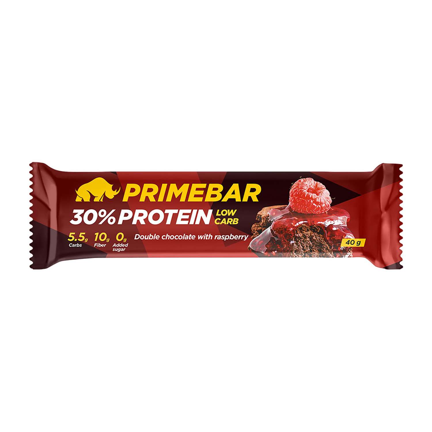 Батончик протеиновый Primebar Low Carb двойной шоколад с малиной 40г - фото 1