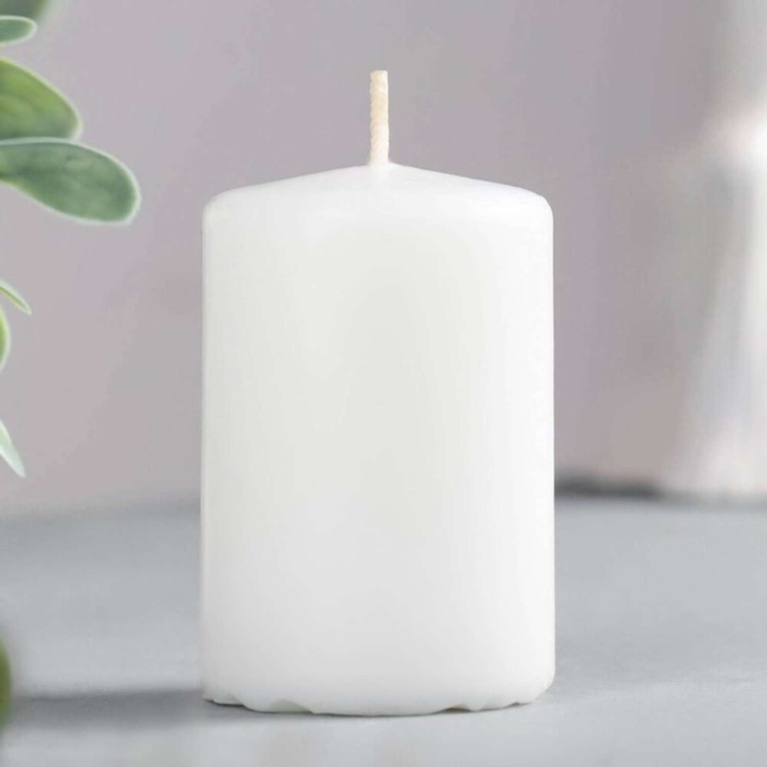 Набор свечей-цилиндров Fibo белые интерьерные 4 штуки 6x4 см - фото 3