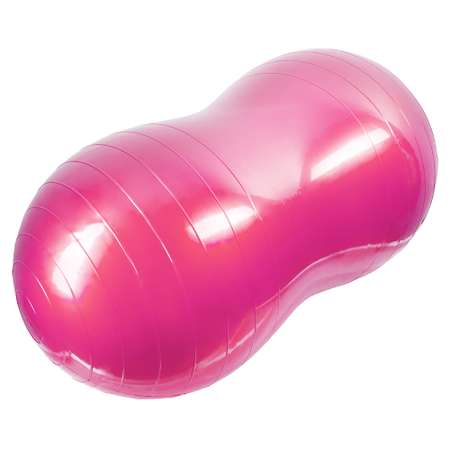 Гимнастический сдвоенный мяч STRONG BODY фитбол арахис 75х35 см розовый Насос в комплекте