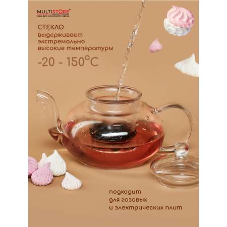 Чайник заварочный стеклянный Multistore 600 мл