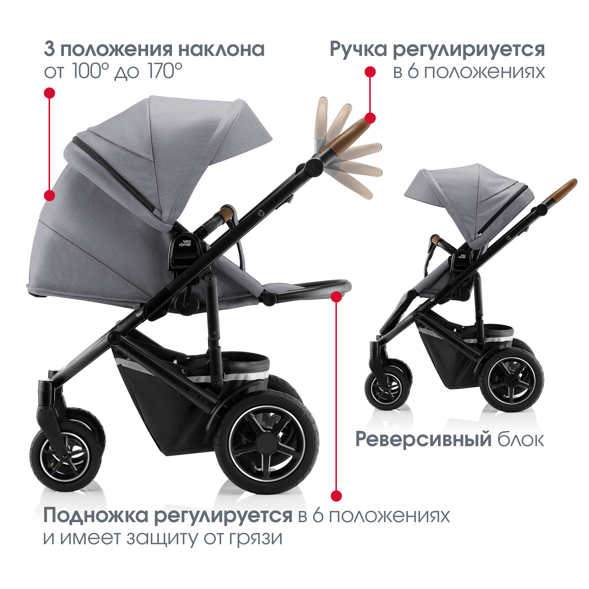 Коляска 2в1 Britax Roemer Smile III Frost grey - фото 9