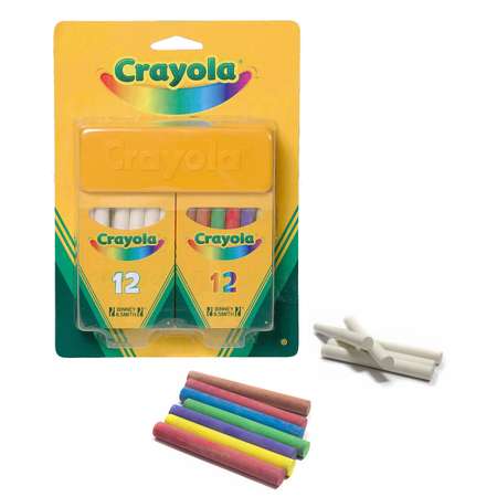 Мелки Crayola белые и цветные 24 шт