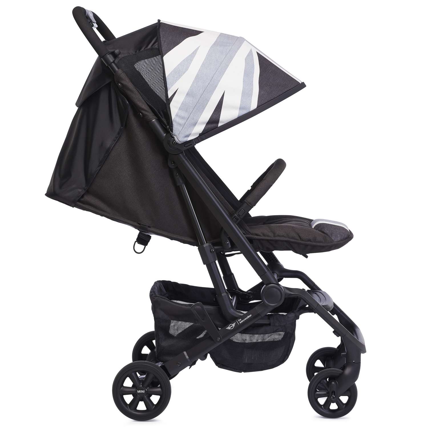 Коляска Easywalker Mini Buggy XS Union Jack Vintage с бампером Black White - фото 4