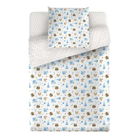Комплект постельного белья Маленькая соня Вигвам 3 предмета простыня на резинке голубой