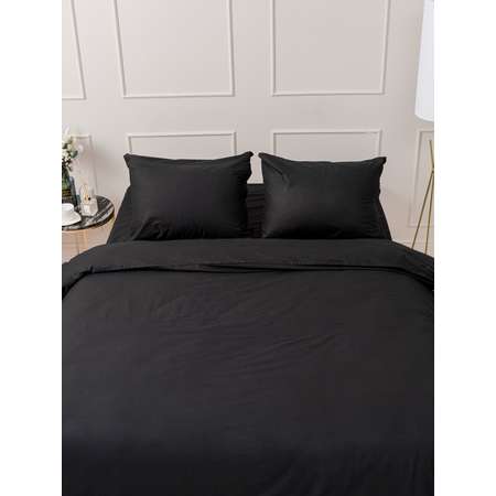 Комплект постельного белья IDEASON поплин 3 предмета 2.0 спальный черный