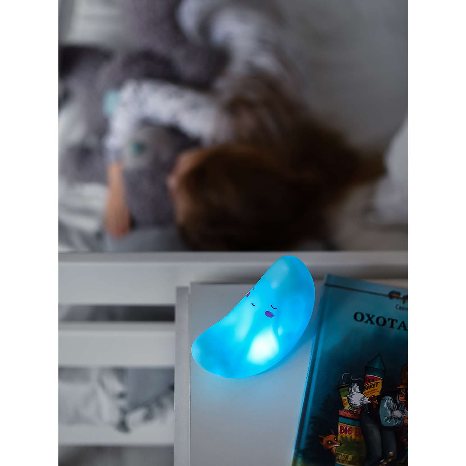 Лампа настольная светодиодная LATS ночник детский месяц голубой - фото 7
