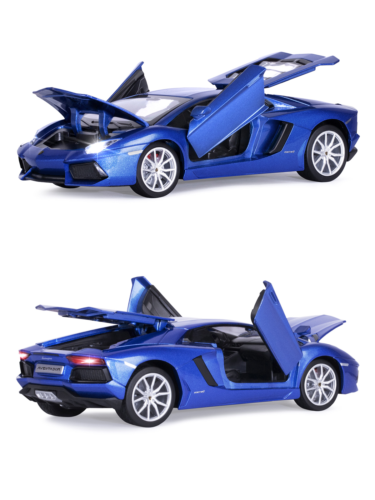 Машинка металлическая АВТОпанорама 1:24 Lamborghini Aventador Coupe синий свободный ход колес JB1251385 - фото 5