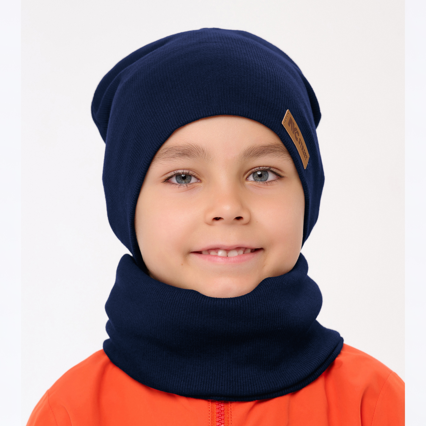 Шапка и снуд NYCkids NYC-H-39-KashB-Dblue - фото 4