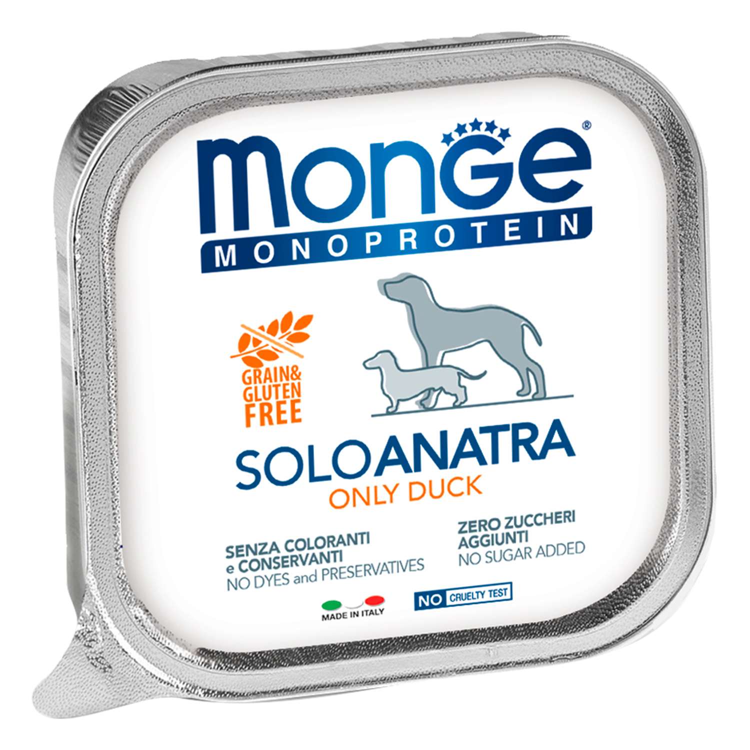 Корм для собак MONGE Dog Monoprotein Solo паштет из утки консервированный 150г - фото 1