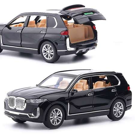 Коллекционная машинка WiMI металлическая инерционная черная BMW X7