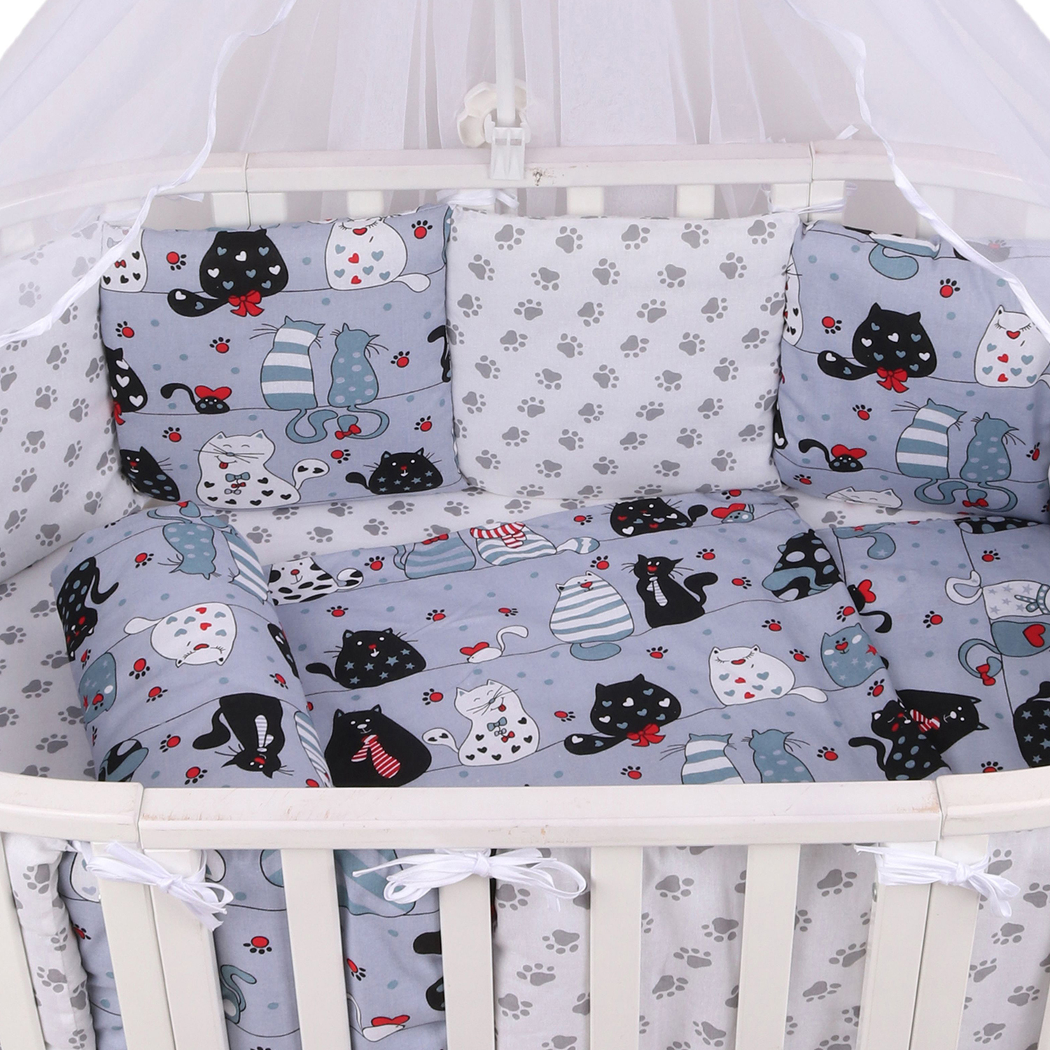 Комплект постельного белья Amarobaby Котики 4предмета Серый - фото 5