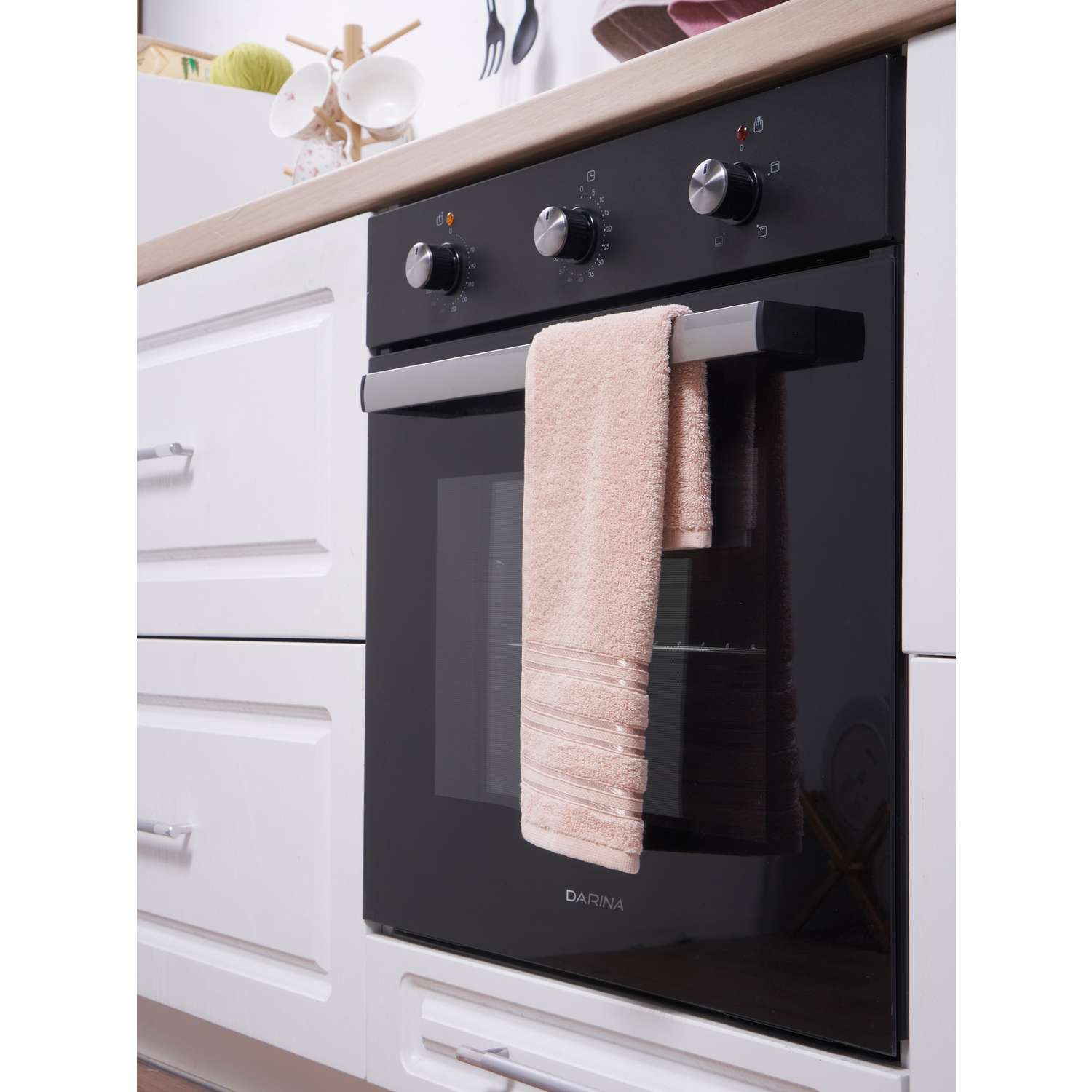 Набор кухонных полотенец 3 шт. ATLASPLUS 30х50 см микрокоттон махра светло-розовый розовый серый - фото 5