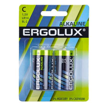 Батарейки Ergolux LR14 BL-2