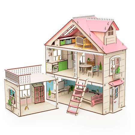 Кукольный домик M-WOOD Особняк с мебелью
