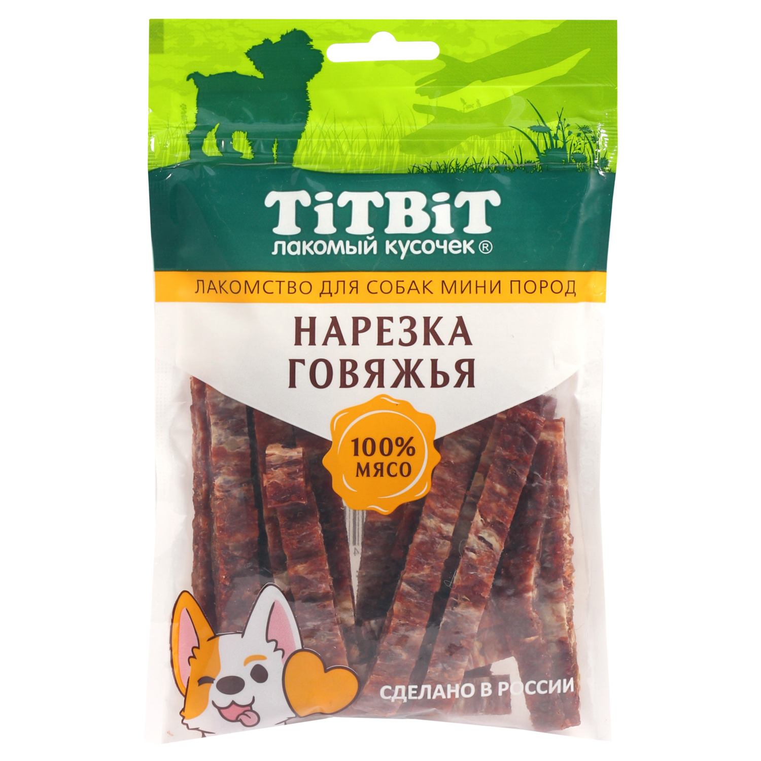 Лакомство для собак Tiibit 70г для мини пород нарезка говяжья - фото 1