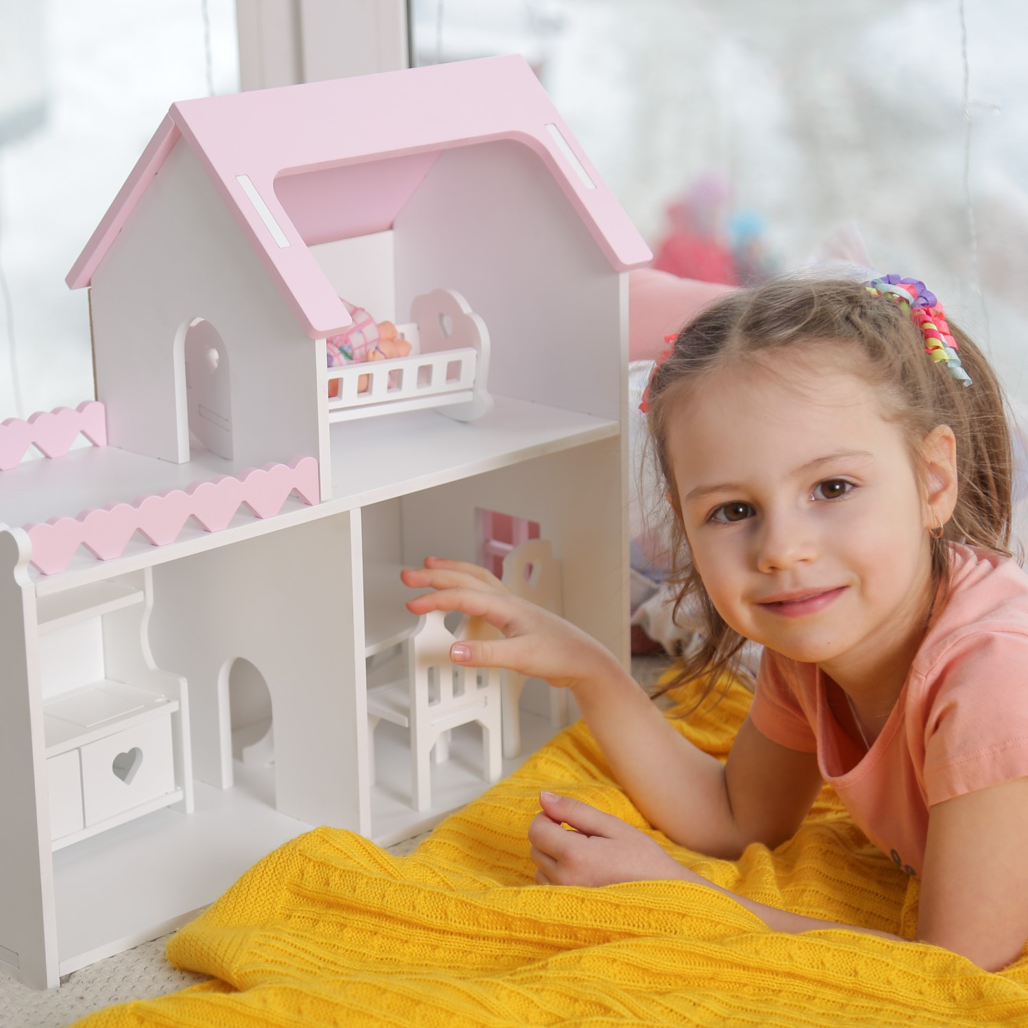 Кукольный домик Детская1 Мини бело-розовый 8 - фото 3