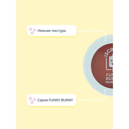 Румяна ISCREAM компактные Funny bunny тон 03 peach