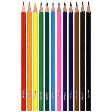 Набор цветных карандашей CReATiViKi 12 шт пластик шестигранный корпус