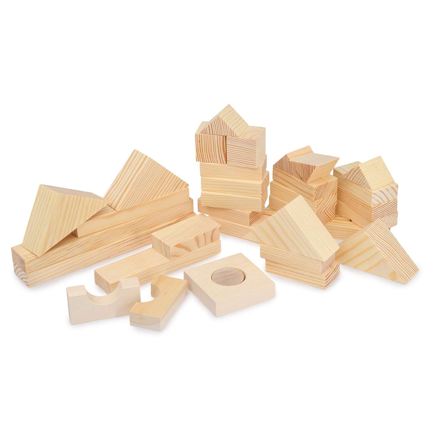 Конструктор PAREMO деревянный 35 деталей неокрашенный в деревянном ящике PE117-13 - фото 1