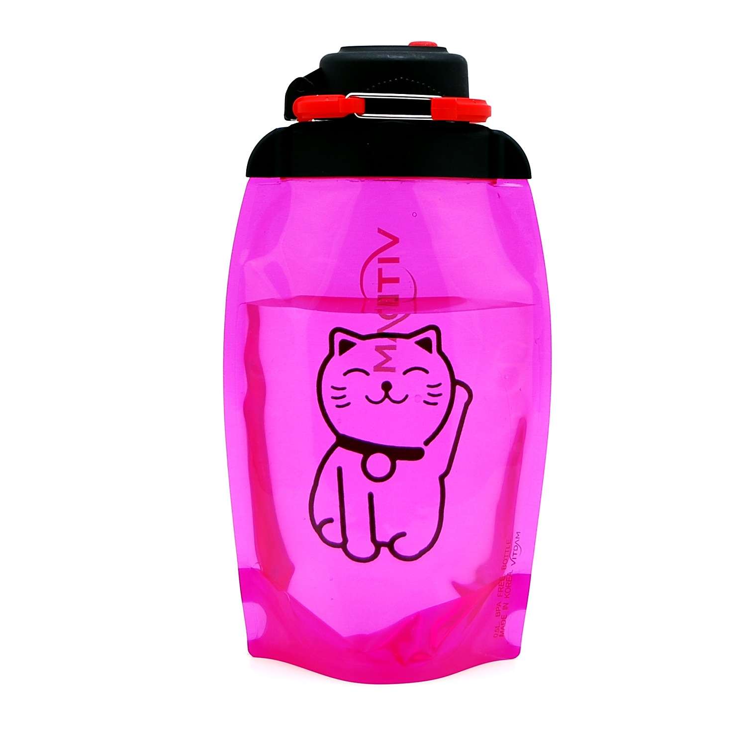 Бутылка для воды складная VITDAM розовая 500мл B050PIS 1305 - фото 1