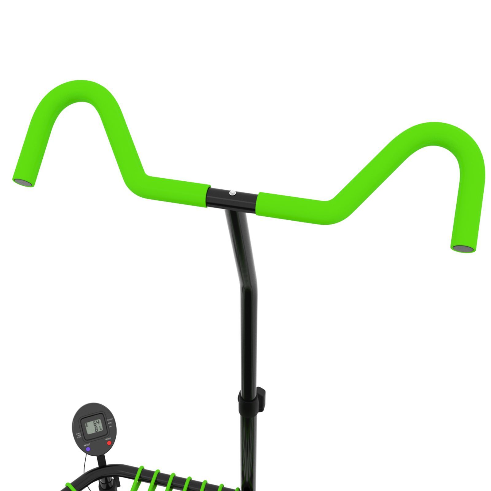 Батут спортивный с ручкой UNIX line Fitness pro green диаметр 125 см до 130 кг счетчик прыжков - фото 3