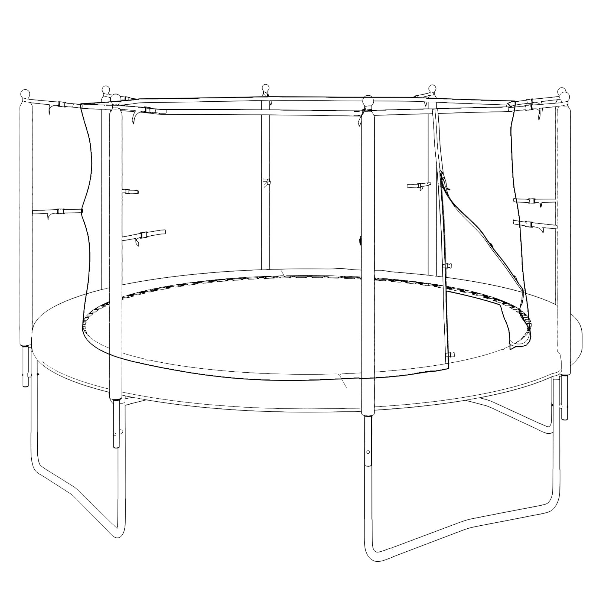 Батут каркасный Simple 12 ft UNIX line Green с внутренней защитной сеткой общий диаметр 366 см до 150 кг - фото 29