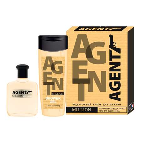 Набор косметический мужской Agent Million (гель для душа 250мл + парфюмерная вода 100мл)